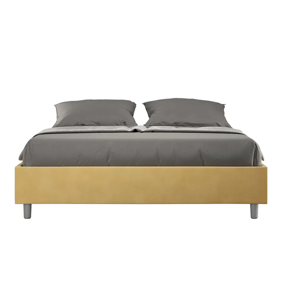 Manželská postel 160x200 cm potažená mikrovláknem vyrobená v Itálii - Athlete Viadurini