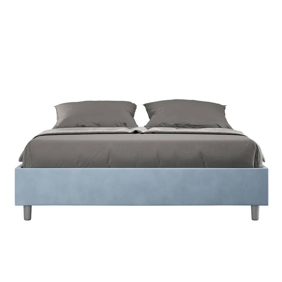 Manželská postel 160x200 cm potažená mikrovláknem vyrobená v Itálii - Athlete Viadurini