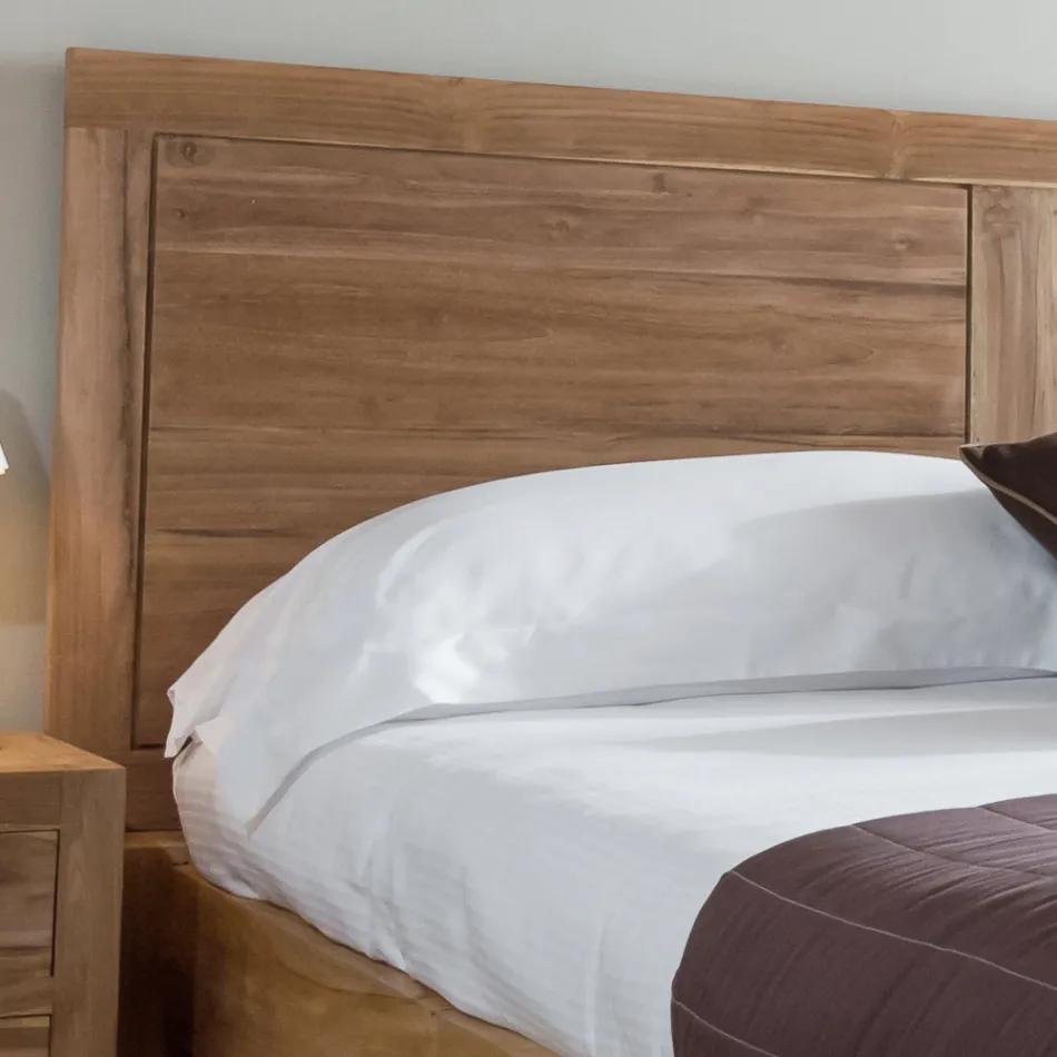 Manželská postel 160x200 z masivního teakového dřeva - Fresco Viadurini