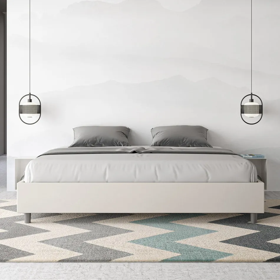 Manželská postel 180x200 cm čalouněná umělou kůží vyrobená v Itálii - Athlete Viadurini