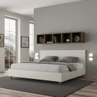 Manželská postel 200x200 cm s čelem z umělé kůže Vyrobeno v Itálii - Pallone Viadurini