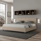 Manželská postel 200x200 cm s čelem z umělé kůže Vyrobeno v Itálii - Pallone Viadurini