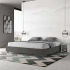 Manželská postel 200x200 cm potažená mikrovláknem vyrobená v Itálii - Athlete Viadurini