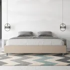 Manželská postel 200x200 cm čalouněná umělou kůží vyrobená v Itálii - Athlete Viadurini