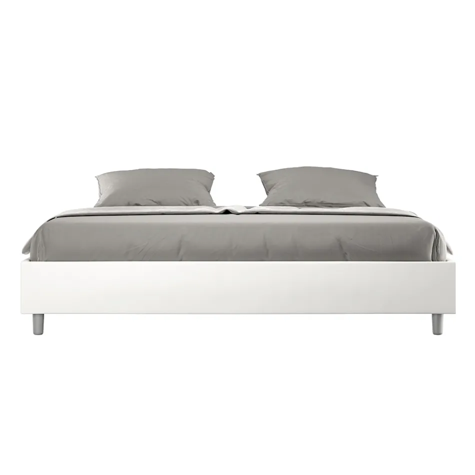 Manželská postel 200x200 cm čalouněná umělou kůží vyrobená v Itálii - Athlete Viadurini