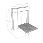Vertikální skládací manželská postel s horní skříňkou a sloupkem - Magicompare Viadurini