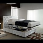 Manželská postel Capitonné s volitelným úložným prostorem Made in Italy - Sciocco Viadurini