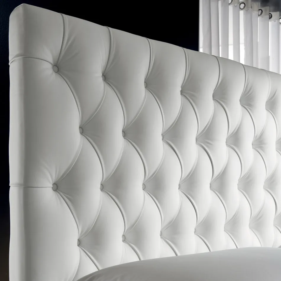 Manželská postel Capitonné s volitelným úložným prostorem Made in Italy - Sciocco Viadurini