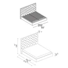Manželská postel Capitonné s volitelným úložným prostorem Made in Italy - Sciocco Viadurini