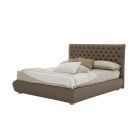 Klasická manželská postel s boxem z látky nebo ekokůže Made in Italy – Libanon Viadurini