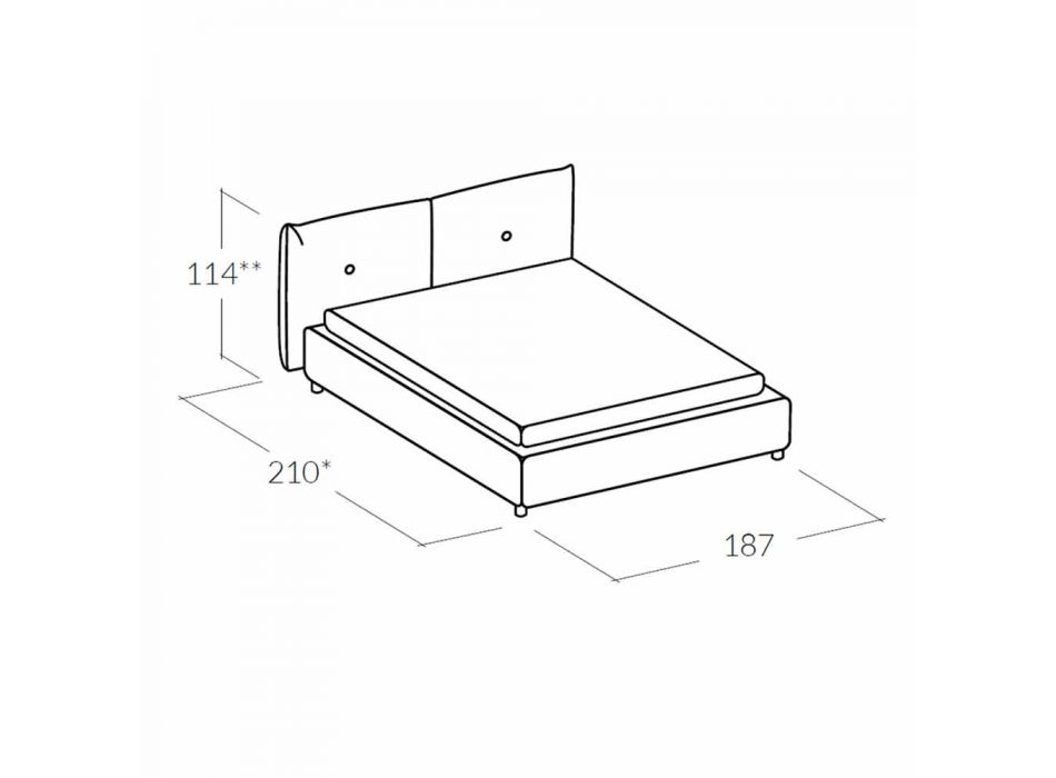 Manželská postel s úložným box vrcholit 160x190 / 200 cm Nina Viadurini