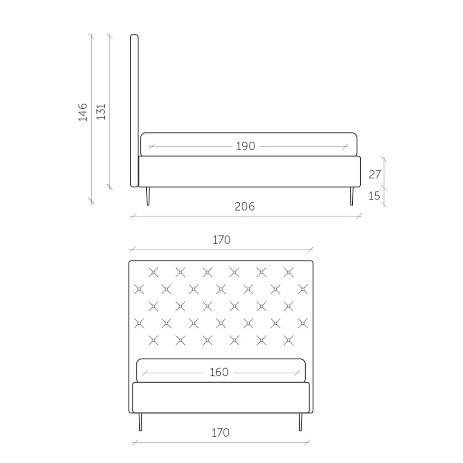 Manželská postel s úložným boxem a základnou 160x190 Made in Italy - Sallie Viadurini