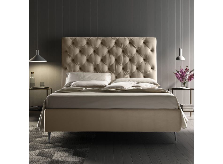 Manželská postel s úložným boxem a základnou 160x190 Made in Italy - Sallie Viadurini