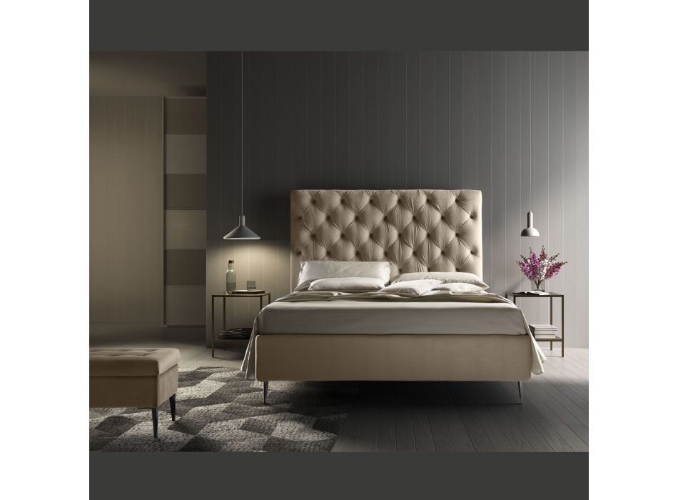Manželská postel s úložným boxem a základnou 160x190 Made in Italy - Sallie Viadurini