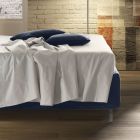 Manželská postel s látkovým úložným boxem Made in Italy - Verga Viadurini