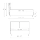 Manželská postel s úložným boxem Made in Italy - Ernesta Viadurini