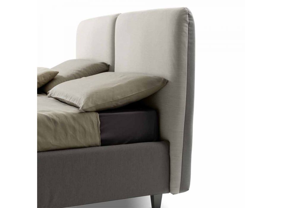 Manželská postel s krabicí a hladkým čelem z tkaniny Made in Italy - Nives Viadurini