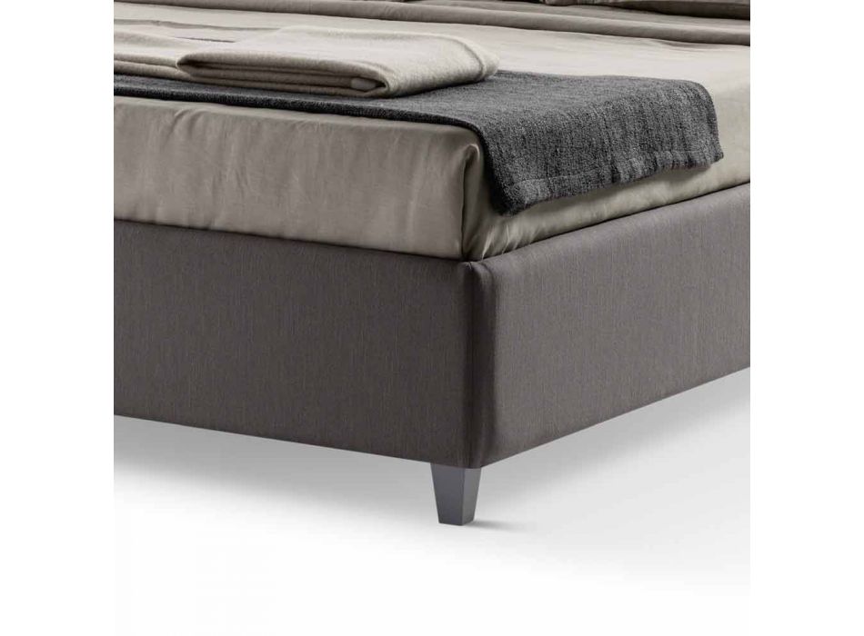 Manželská postel s krabicí a hladkým čelem z tkaniny Made in Italy - Nives Viadurini