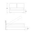Manželská postel s úložným prostorem, moderní design Iorca Bolzan Viadurini
