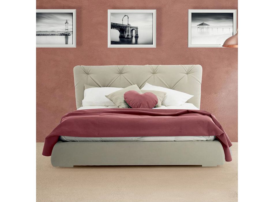 Manželská postel s moderním designovým kontejnerem Made in Italy – Gaven Viadurini