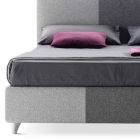 Manželská postel s látkou z bicolorového textilu vyrobená v Itálii - Jasmine Viadurini