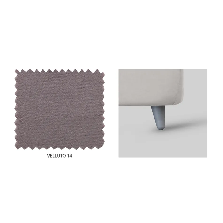 Manželská postel s volitelným úložným prostorem a nožičkami Made in Italy - Birba Viadurini