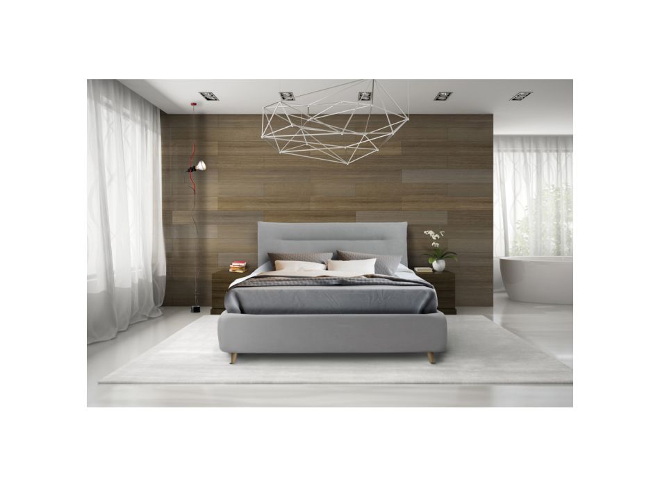 Manželská postel s volitelným úložným prostorem Made in Italy - Ciccio Viadurini