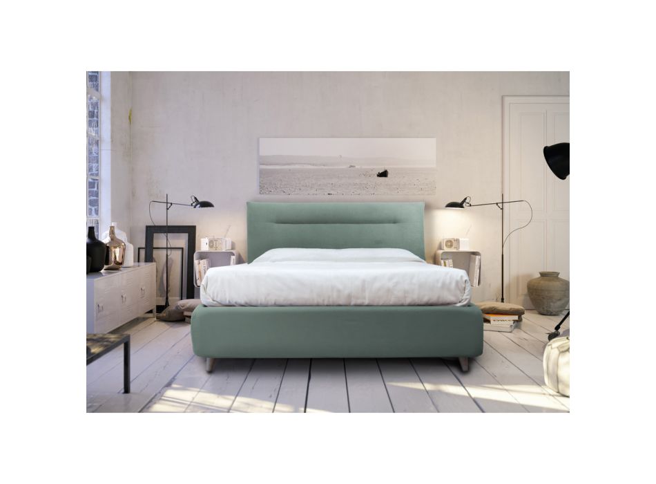 Manželská postel s volitelným úložným prostorem Made in Italy - Ciccio Viadurini