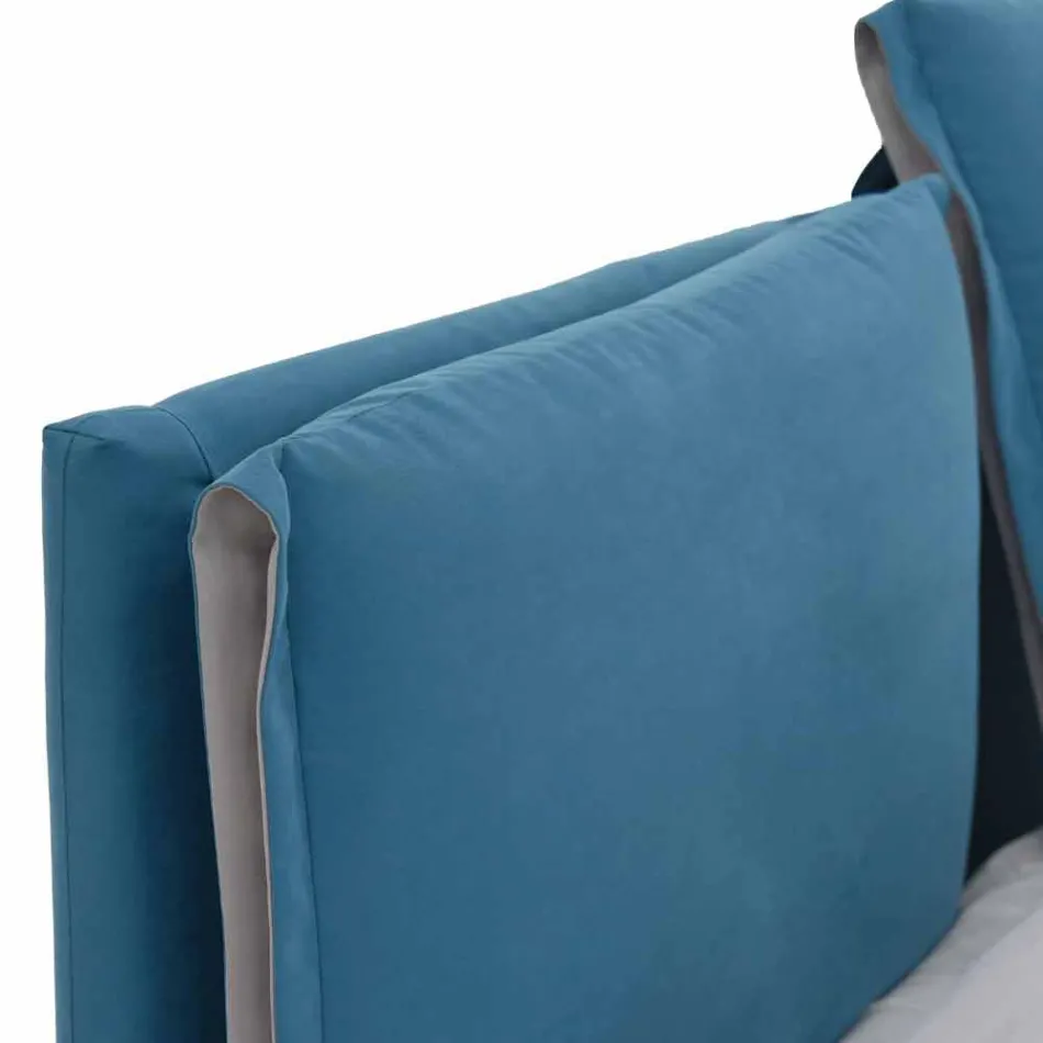 Manželská postel s kontejnerem potaženým látkou vyrobenou v Itálii - Renato Viadurini