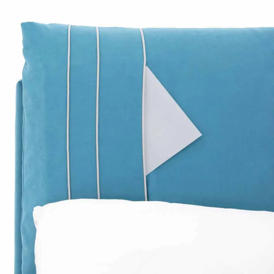 Manželská postel s kontejnerem potaženým látkou vyrobenou v Itálii - Renato Viadurini