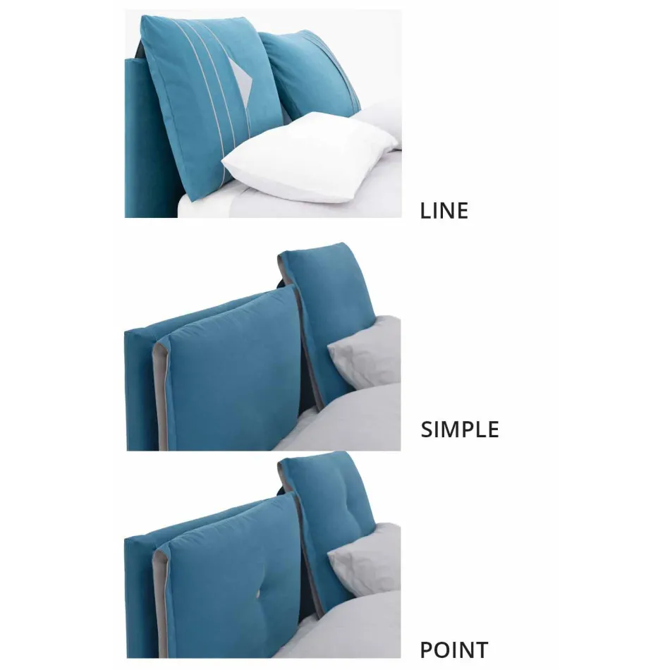 Manželská postel s kontejnerem potaženým látkou vyrobenou v Itálii - Renato Viadurini