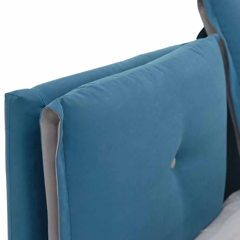 Manželská postel s kontejnerem potaženým látkou vyrobenou v Itálii - Renato Viadurini