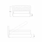 Manželská postel s obalem pokrytým látkou Selene Bolzan Viadurini