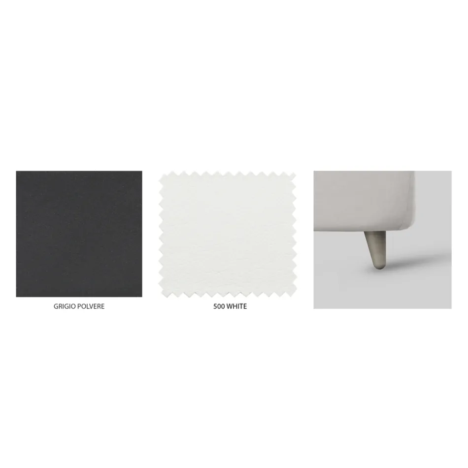 Manželská postel s čalouněným rámem postele v různých povrchových úpravách Made in Italy - Design Viadurini