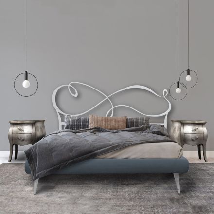 Manželská postel s čalouněným rámem postele v různých povrchových úpravách Made in Italy - Design Viadurini