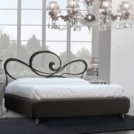 Manželská postel s polstrovaným rámem Made in Italy - Shadow Viadurini