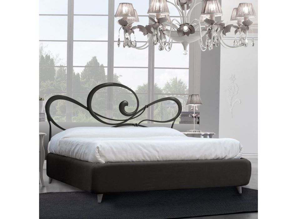 Manželská postel s polstrovaným rámem Made in Italy - Shadow Viadurini