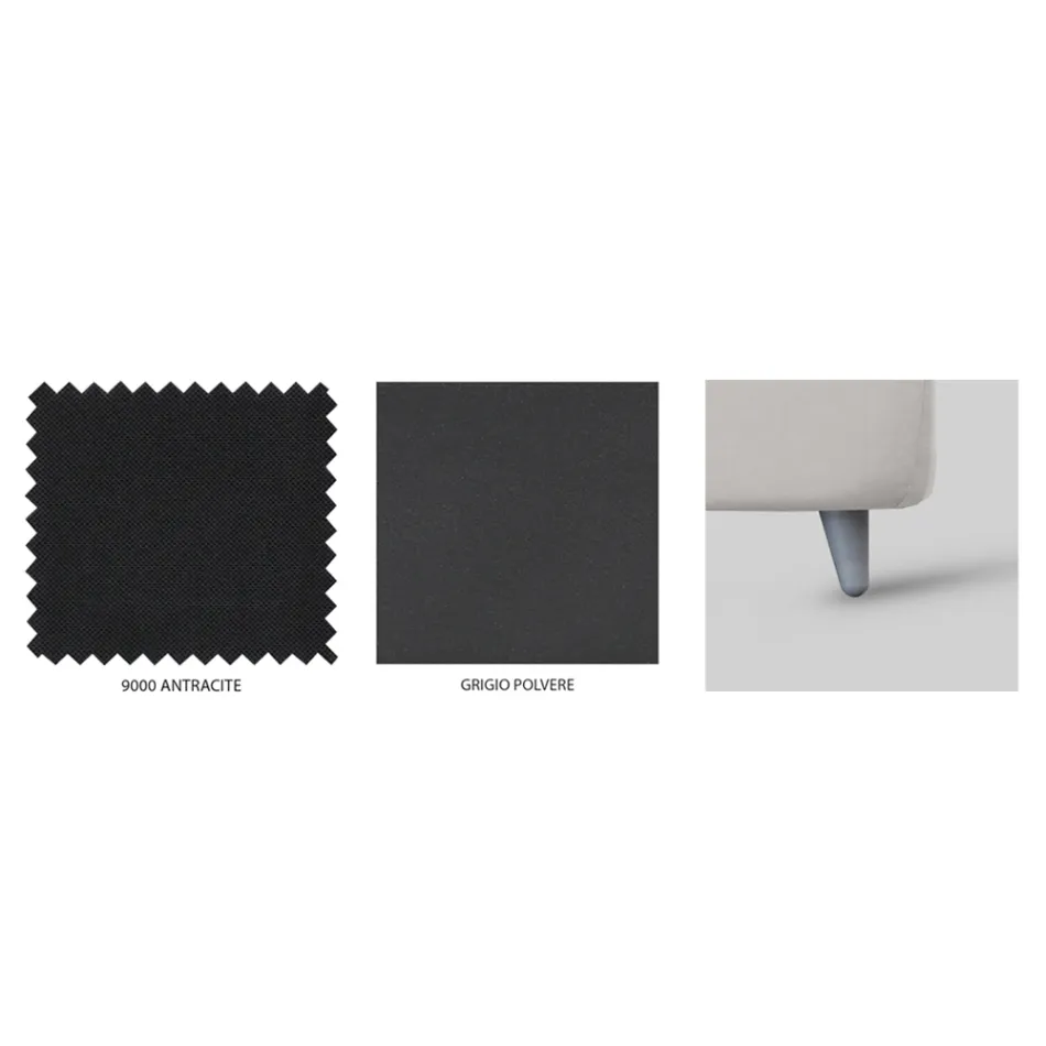 Manželská postel s polstrovaným rámem Made in Italy - Shadow Viadurini