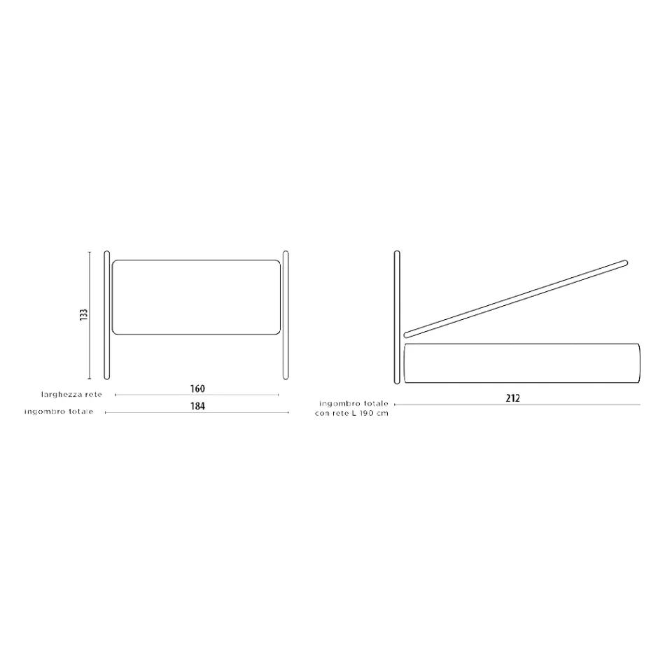 Manželská postel s polstrovaným rámem Made in Italy - Shadow Viadurini