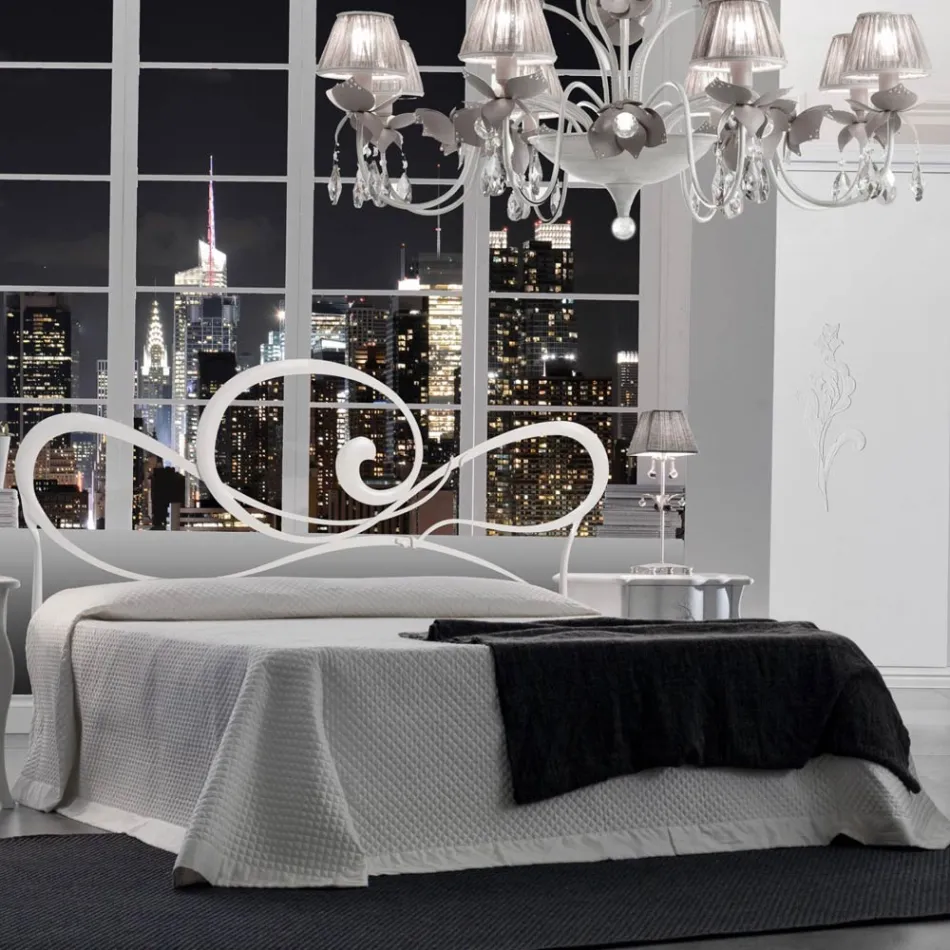 Manželská postel s železným rámem postele Made in Italy - Shadow Viadurini