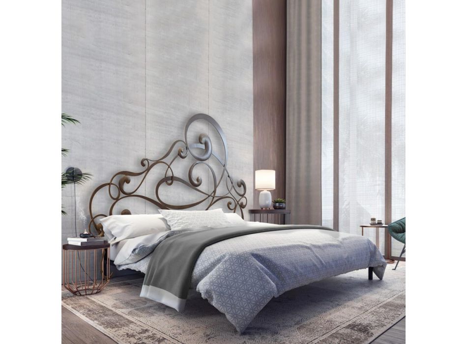 Manželská postel s železným rámem Made in Italy - Pongo Viadurini