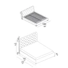 Manželská postel s capitonné polstrováním a dřevěnými nohami - Briosco Viadurini