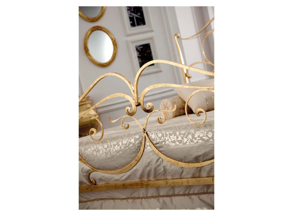 Manželská postel s koordinovaným železným podnožím Made in Italy - Penny Viadurini