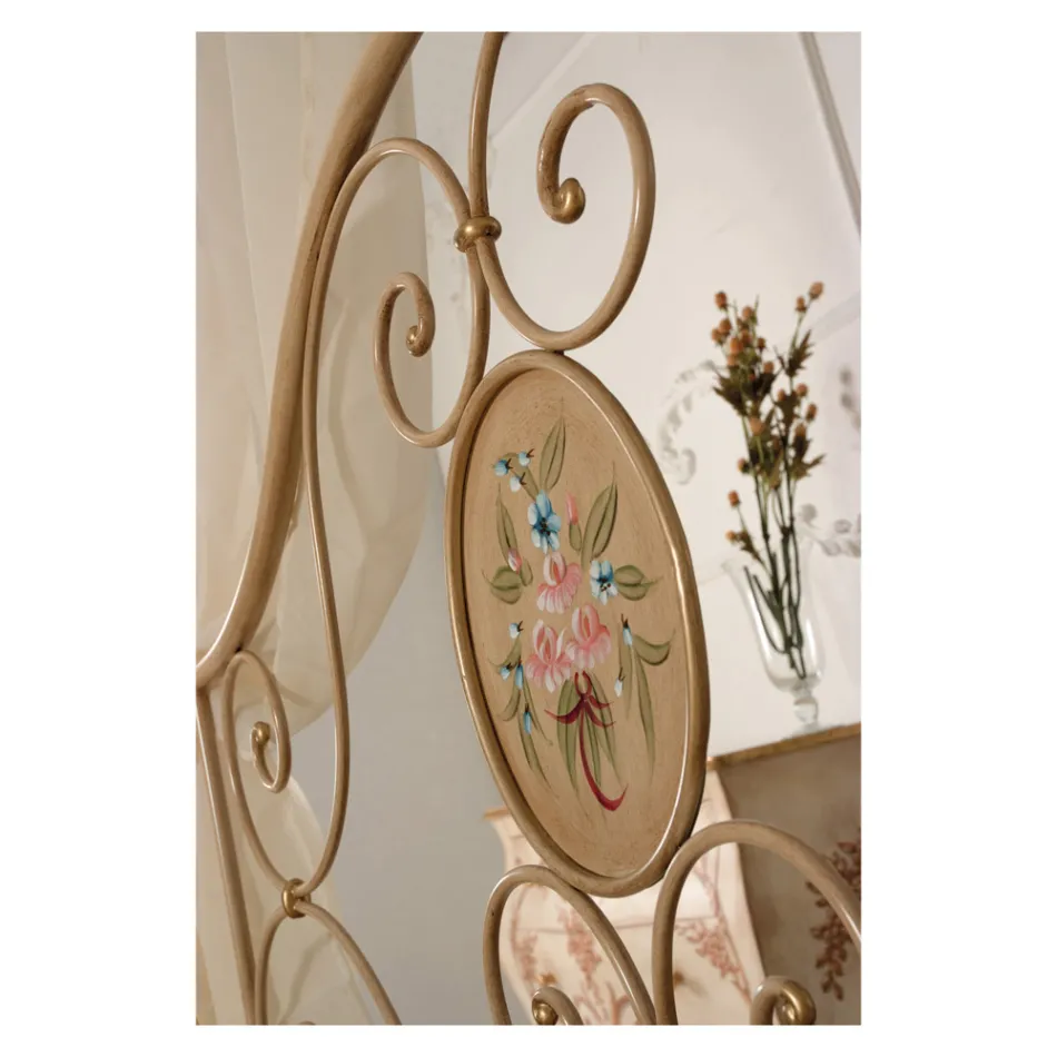 Manželská postel s koordinovaným železným podnožím Made in Italy - Chic Viadurini