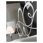 Manželská postel s odpovídající podnožkou, matrací a 2 nočními stolky - Nebbia Viadurini