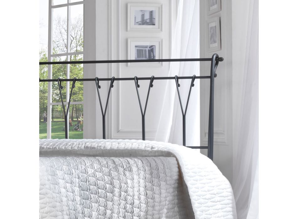 Manželská postel s podnožkou v různých povrchových úpravách Made in Italy - Finish Viadurini