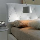 Manželská postel s dřevěnou konstrukcí potaženou polyuretanem - převrácená Viadurini