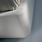 Manželská postel s dřevěnou konstrukcí potaženou polyuretanem - převrácená Viadurini