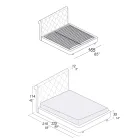 Manželská postel s dřevěnou konstrukcí potaženou polyuretanem - převrácená Viadurini