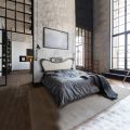 Manželská postel s čelem a rámem postele ze železa Vyrobeno v Itálii - povrchová úprava